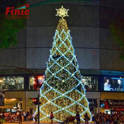 China Commercial Use FINIC High Brightness Ip65 String Light DMX Control Holiday Mall Square 3D Christmas Tree Led Pattern Light for sale