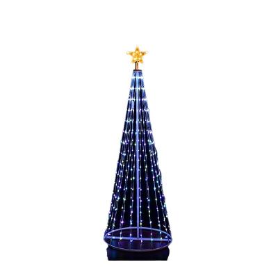 China RGB Color Changing 32 Patterns LED Decoration Smart Indoor Home Retail RGB Remote Magic Artificial Christmas Tree PVC for sale