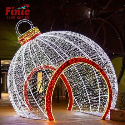 China Newest Commercial Use FINIC 65 Metal Frame Commercial PVC Garland Artificial Ip All Holiday Park 3D Square Ball Led Decor Pattern Light for sale