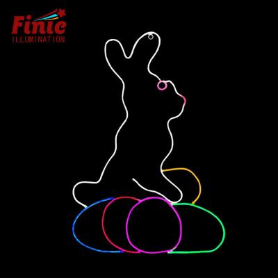 China Commercial Easter FINIC RGB Neon Rope Lights Easter Day Rabbit Decor Pattern 2D Led Decorative Lighting for sale