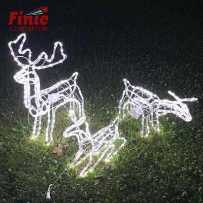 China FINIC Use Competitive Price Giant Fancy Deer Christmas Lights Commercial 3D Pattern Landscape Led Decorative Pattern Lights for sale