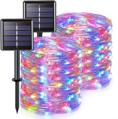 China Regular White + Red Color On + White FINIC Dual Flashing Modes Waterproof Christmas Halloween 10m Solar Outdoor Garden Led String Lights for sale