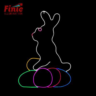 China FINIC Use Factory Price Commercial Rabbit Shapes 70im/w Led Neon Rope Light Pattern Outdoor Decorative Lights for sale