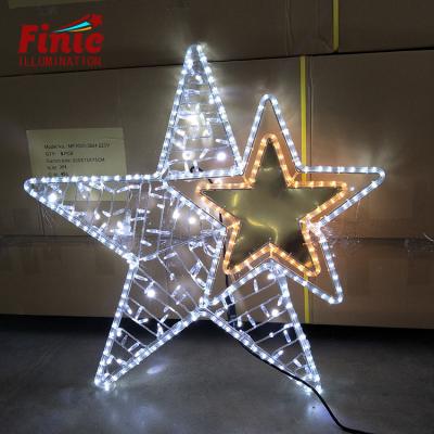 China FINIC Commercial Use Customized Christmas Fairy Ip65 Giant Garden Decorative 3D Star Pattern Lighting Outdoor Led Light for sale