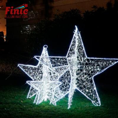 China IP65 Festival Commercial Hot Selling Decorative Light Square Commercial Outdoor Use 3D Star Led Pattern Light Christmas for sale