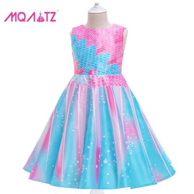 China Hot Sale Anti-wrinkle MQATZ Little Girl Satin Dress Costume Sleeveless Princess Kids Birthday Theme Party Dresses for sale