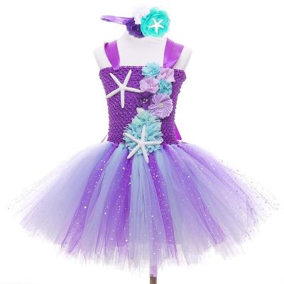 China Pretty Polyester Little Girls Mermaid Cosplay Costume Dress Kids Party Wear Halloween Kids Mermaid Dress for sale