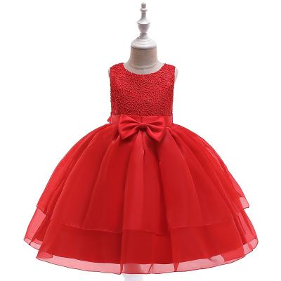 China Wholesale Viable Kids Wedding Dress For 2-7 Years Baby Puffy Church Dresses Gilr Birthday Party Dress LBB010 for sale