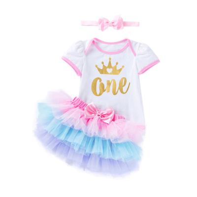 China Viable Colorful Cake Topper Dresses Kids Tutu Dresses Baby Dress Girls Tutu Girl Fluffy Dress QT201 for sale