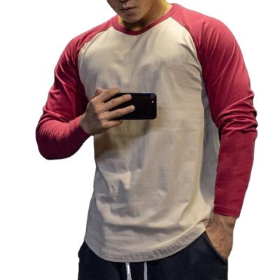 China QUICK DRY Men's Long Sleeve T-Shirts Slim Fit Shirt Contrast Color Big Muscle And Big Top M-3XL LOGO Customized Casual Wear for sale