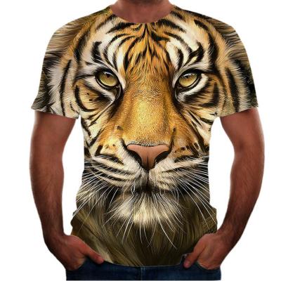 China Tiger Head T-shirt Fashion 3D Animal Digital Short Sleeve New QUICK DRY Loose T-shirt Shirt Printing Custom Made T-shirt for sale