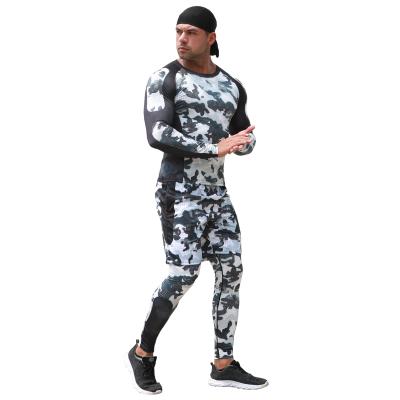 China Men's Breathable Sports Suit Sportswear Compression Clothing Fitness Training Kit Underwear Gaiters 3-Piece Quick Dry Thermal Suit for sale