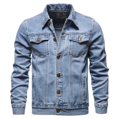 China 2022 New Fashion Men's Long Sleeve Denim Jacket Coat Pocket Button Lapel Cotton Breathable Streetwear Youth Tops Casual Coat for sale