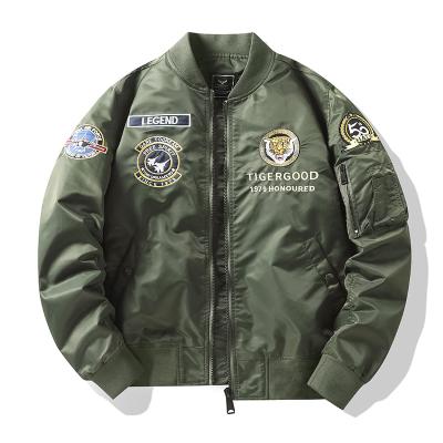 China 2022 Large Size Man Embroidered Baseball Jacket Coat Oversized Work Jack Windproof Flight Mens Aviator Jacket Plus Size Men's Jackets for sale