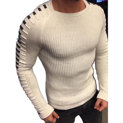 China Anti-wrinkle 2022 newcomers fashion round neck knit pullover soft casual sweater plus size slim fit shirt men clothing for sale