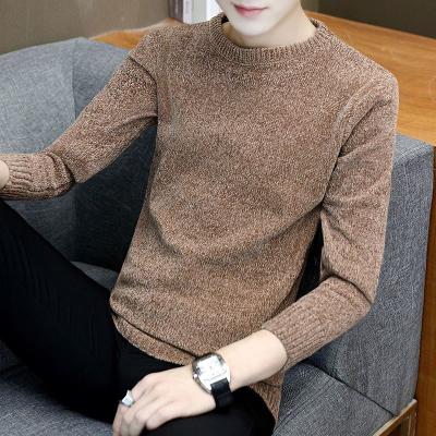 China wholesale Anti-wrinkle newest design for men's spring Autumn Thickened Sweater Warm Thick solid color o-neck knitwear for sale