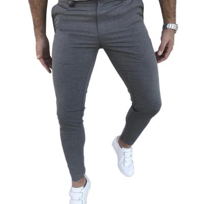 China New Men's Anti-Wrinkle Men's Business Casual Skinny Trousers Super Stretch Pants For Men Mid Waist Trousers for sale