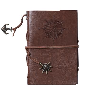 China Brown Crazy Horse Genuine Leather Notebook of Real Leather Vintage Journal Refill Planner Leather Inner Replaceable Spiral Cover A5 A6 for sale