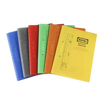 China Office desk wholesales promotional file folder transfer folder with metal clip presentation pp spring folder for sale