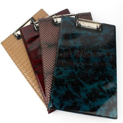 China Folder Waterproof Business Leather PU Customized Type Double Shape Size Logo Color Material Portfolio Origin Leather Clipboard for sale