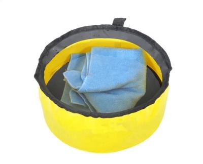 China Camping Foldable Outdoor Fishing Bucket Washbasin DIAM26*11CMCM for sale