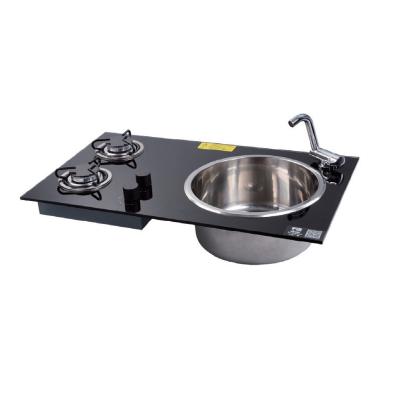 China Hot sale car gas cookers 2 burner cooktops with sink kitchen stove for caravan for sale