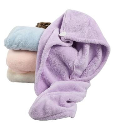 China Other Shower Cap Super Absorbent Coral Fleece Cap Turban Hair Dryer Quick Drying Towel for sale