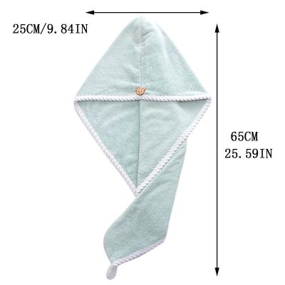 China Other Thicker Women Hair Dryer Hat Super Absorbent Double-Layer Micron Microfiber Bath Salon Towel Drying Hair Towels Bathroom In Stock for sale