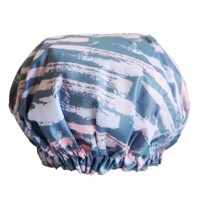 China Sustainable Adult Women's Waterproof Double-Layer Beauty Shower Cap for sale