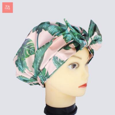 China Viable Adult Women's Waterproof Bow Shower Hat for sale