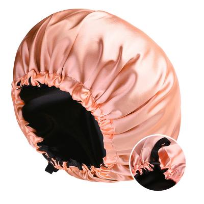 China European and American satin double-sided adjustable ladies new style viable hair care elastic night cap large for sale