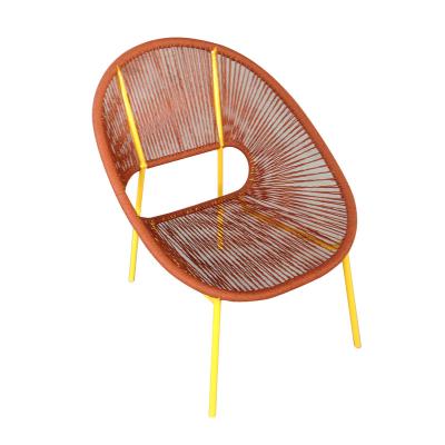 China Eco-freindly All Weather Round Plastic Rattan Webbing Furniture Rope Chair for sale