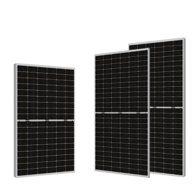 China Solar Plant Snow Field N-Type Half Cut Cell Solar Panel Perc Module Both Side Black Back Up 430W-615W 2.0mm 15YEARS for sale