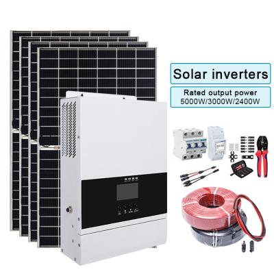 China home solar power system inverter 5kw hybrid solar hybrid 3 phase 3kw 10kw 220v 380v solar inverter system kit for sale