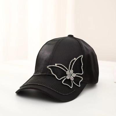 China Wholesale 2021 COMMON rhinestone baseball cap, bling butterfly hats, rhinestone butterfly hat for sale