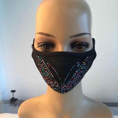 China Festival decor 2020 fashion masks bling rhinestone, black rhinestone mask, fashion rhinestone masks for party decoration for sale