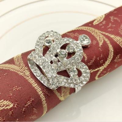 China 2019 Viable Wholesale Crown Shape Table Napkin Ring,Napkin Ring Gold,Napkin Rhinestone Wedding Ring for sale