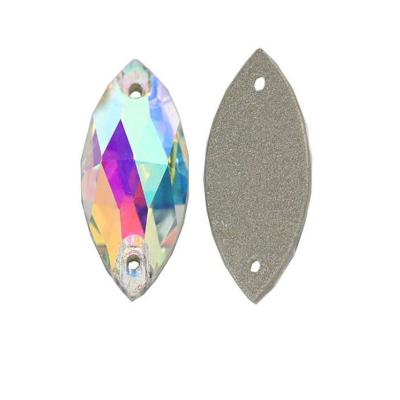 China Cheap Quality Best Price Flatback Navette Flat Back Crystal ab Sew On Rhinestones For Dresses for sale