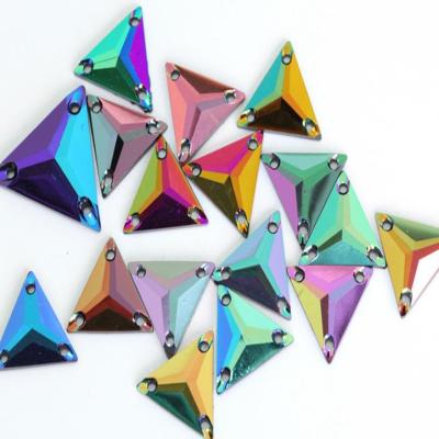 China Wholesale Flatback Best Quality Triangle Shape Sew On Crystal Flat Back Rhinestone For Dress for sale