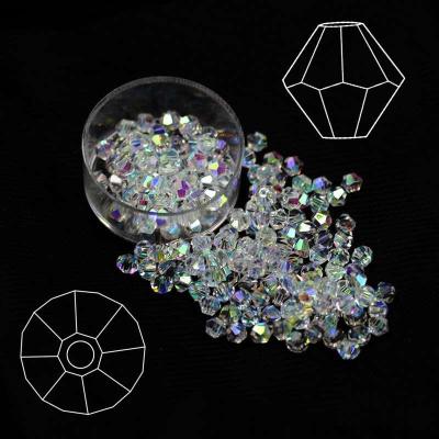 China Competitive Wholesale AB Color Bicone Crystal Beads, Loose Glass Crystal Beads For Jewelry Making for sale