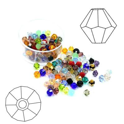 China Competitive wholesale 3mm to 10mm bicone beads, loose glass crystal beads for jewelry making for sale