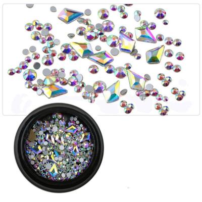 China Easy apply latest 2019 nail art, ab shield shaped crystal faux stone, 3d nail accessories art decoration for sale