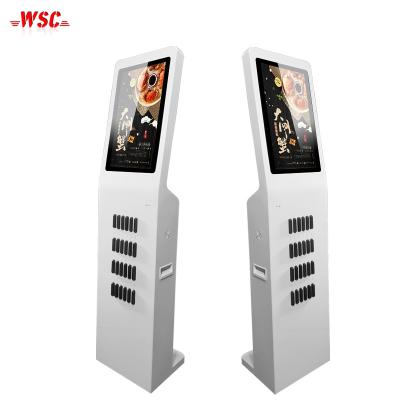 China Factory wholesale LED display 21.5 inch digital signage kiosk mobile phone charging station for sale