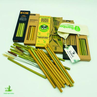 China Organic Bamboo Biodegradable Paper Straws Biodegradable Drinking Straw Eco-friendly Straws 21cm for sale