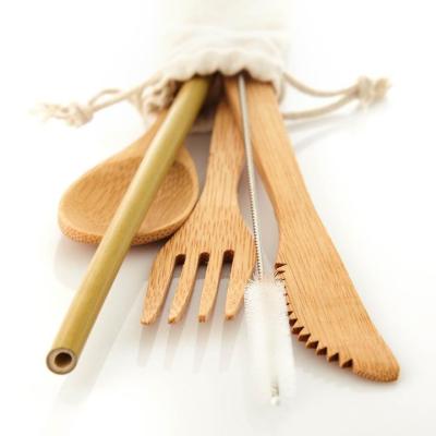 China Disposable Disposable Fork Spoon Knife Handle Bamboo Cutlery Set Portable Bamboo Tableware for sale