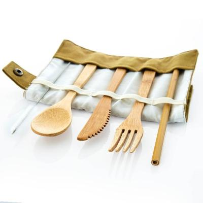 China Disposable Lightweight Spork Dinnerware Set Travel Bamboo Tableware for sale