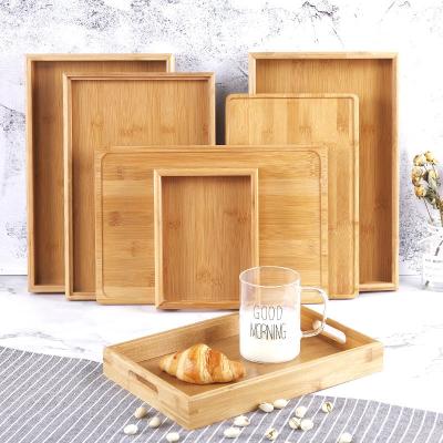 China Home Hotel Restaurant Tea Serving Tray Eco Friendly Bamboo Trays Durable Bamboo Tray for sale