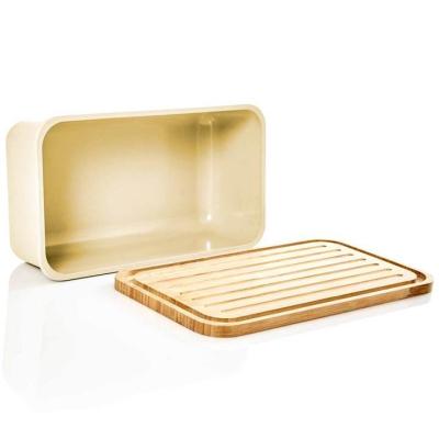 China Eco-friendly with Bamboo Bread Box Bamboo Box Rice Lid Food Storage Containers for sale