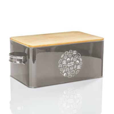 China Microwavable With Healthy Metal Bread Box Cover Bread Box Rectangle Fit Bamboo Bread Box for sale