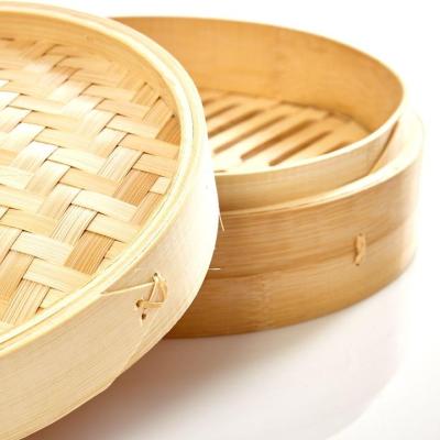 China Sustainable Bamboo Steamer Set Eco Friendly Steamer Bamboo Around Mini Bamboo Steamer for sale